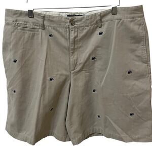 Penn State Mens Khaki Shorts Embroidered Nittany Lion Size 42 Golf Tennis Casual